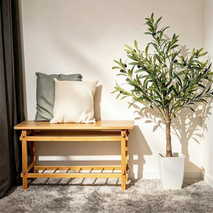 Small Faux Olive Tree 3FT with White Planter - Realistic Artificial Indoor Plant