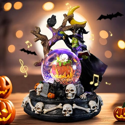 Halloween Snow Globe Lantern with Music & Lights - Witch Variation