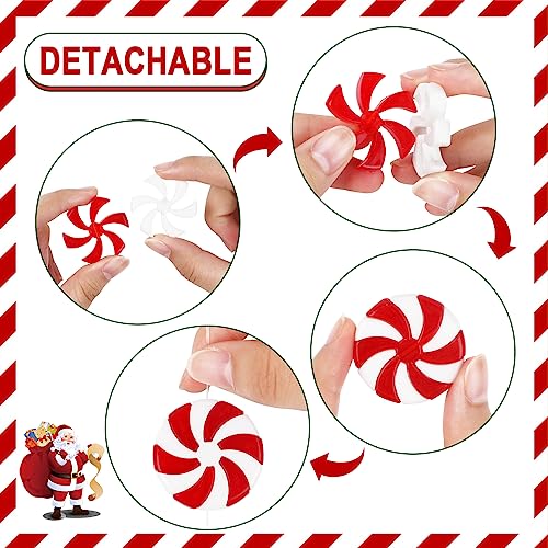 Christmas Candy Cane Ornaments Set - Red and White Holiday Tree Decorations