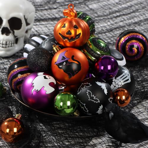 Halloween Shatterproof Christmas Ornaments Set 2.36 Inch - 100 Pieces