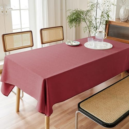 AUSSPVOCT Textured Tablecloth Rectangle 52x70 Water Resistant Spill-Proof Wipeable Table Cloth Wrinkle Free Fabric Dining Table Cover for Birthday Party Farmhouse Spring kitchen Tablecloths