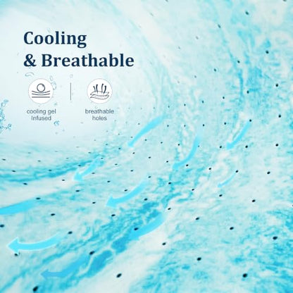 Blue 3 Inch Cooling Gel Ventilated Memory Foam Mattress Topper - Queen