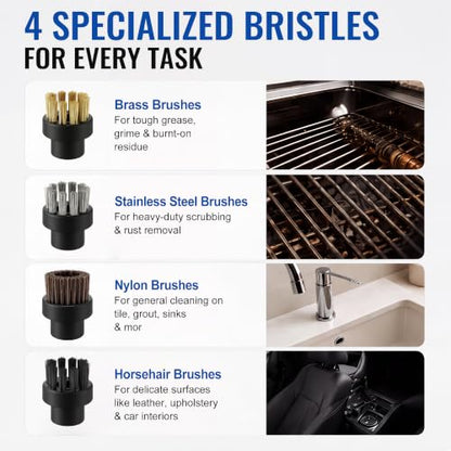 17-Piece Steam Cleaner Accessories Set with Nozzle for Deep Cleaning
