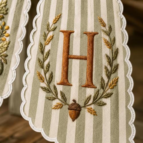 Nazenti Personalized Pumpkin Wreath Sash S1 - Monogram Fall Bow for Front Door Decor