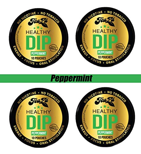 TeaZa Herbal Energy Dip Peppermint Nicotine Free - (4 Pack Peppermint)