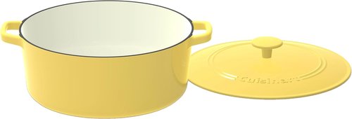 Cuisinart Enameled Cast Iron Round Casserole - 7-Quart in Vibrant Yellow for Perfect Cooking