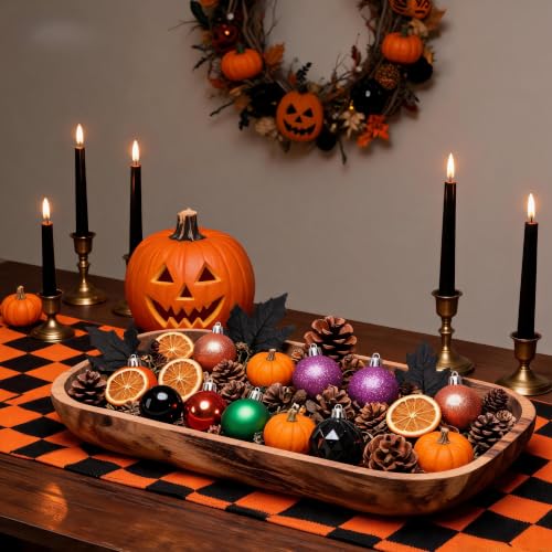 Halloween Mini Ornament Set - 1.57 Inch Purple, Orange, Green, Black Decor