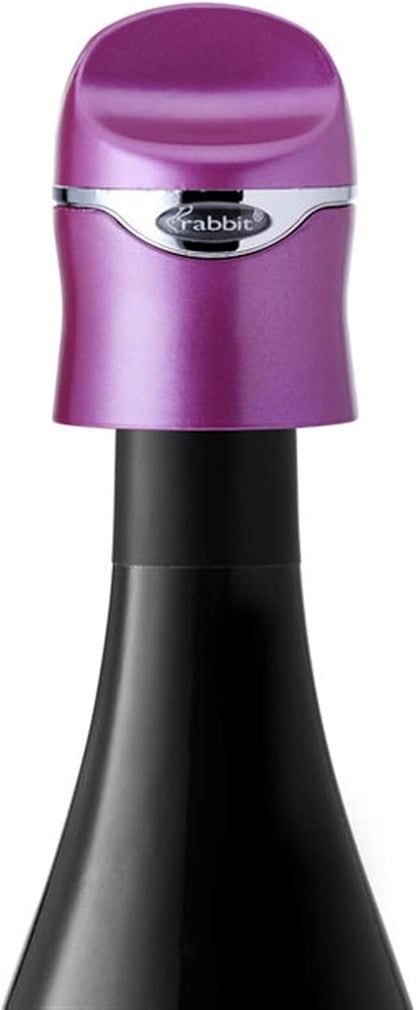 Rabbit Champagne and Wine Sealer - Air-Tight Wine Preserver, Champagne Stopper - Bar Essential Kitchen Tool for Freshness & Flavor, Wine Lover's Collection, Easy & Comfortable To Use (Purple)
