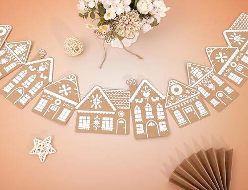 Christmas Gingerbread House Hanging Banner - Holiday Decor Garland