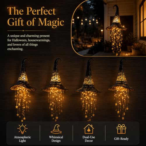 Halloween Witch Hat Hanging Decor Light - 1 PC Spooky Party Ornament