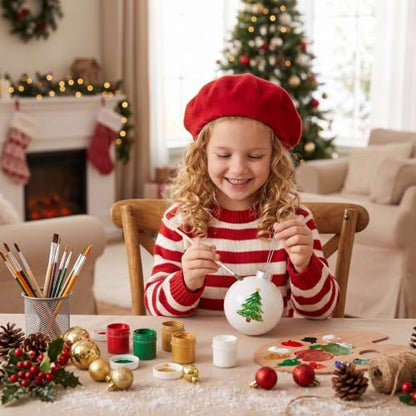 36 Pcs DIY White Christmas Ornaments 4 Inch Matte Holiday Decor