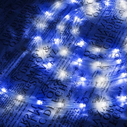 Outdoor 150ft LED Rope Lights with 8 Modes Waterproof Connectable String Lights - White & Blue