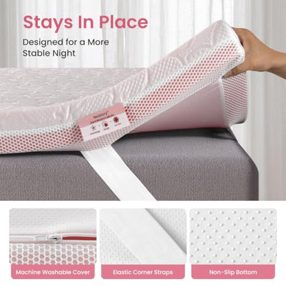 Queen Cooling Gel Memory Foam Mattress Topper - 3 Inch High Density Elite