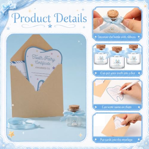 Blue Tooth Fairy Keepsake Box Set for Lost Teeth - 6 Pcs