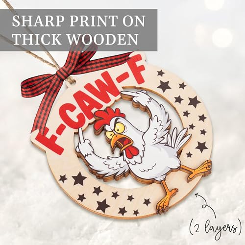 Funny Chicken Christmas Ornament - White Chick Variation