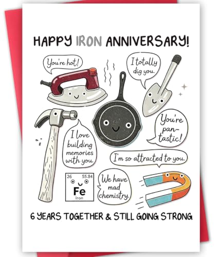 Iron 6 Year Wedding Anniversary Card Gifts for Him Her - Variation LI-406