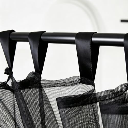 Black Sheer Bed Canopy for King, Queen & Full Size Beds - One Size