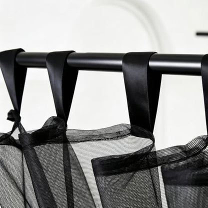 Black Sheer Bed Canopy for King, Queen & Full Size Beds - One Size