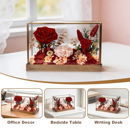Forever Rose in Glass Dome Gift – Preserved Rose for Mom, Wife, Girlfriend