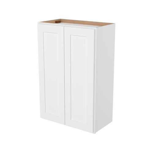 Furinno Shaker Wall Kitchen Cabinet 2-Doors-2 Shelves, Ready to Assemble, 12 D x 24 W x 36 H, White