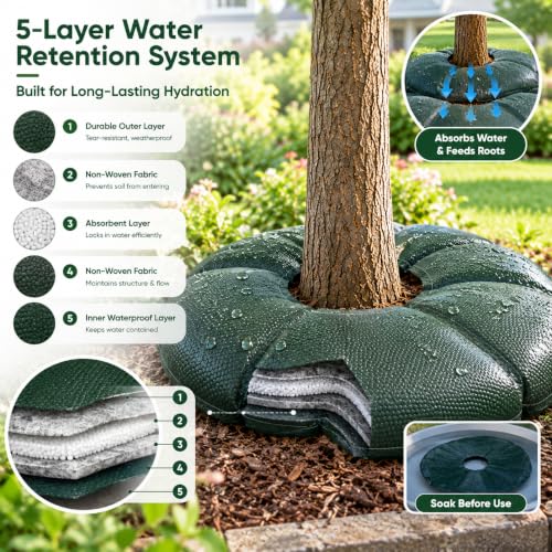 Tree Watering Bags Slow Release Irrigation Ring for Trees 24 Inch