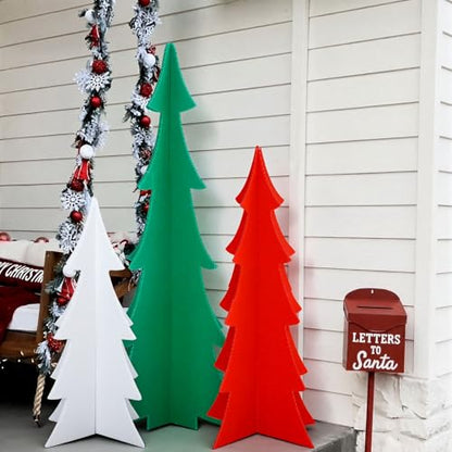 3 Pack Outdoor 3D Christmas Tree Decorations - Openwork, Multi-Size Set