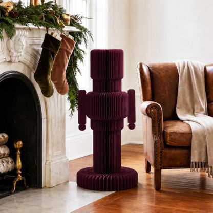 Large Burgundy Red Paper Nutcracker Christmas Honeycomb Decor - Variation of THIS listing