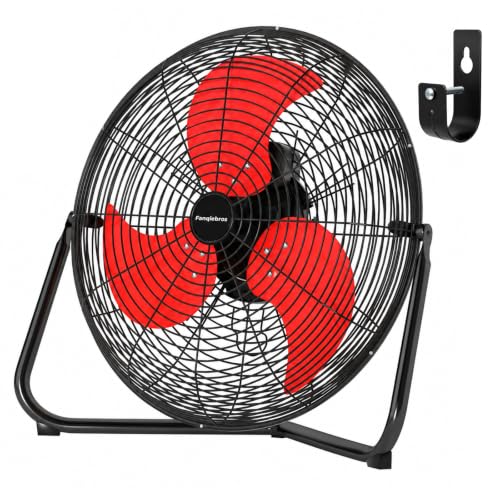 18-Inch Industrial Floor Fan with 5300 CFM, Wall Mount & Floor Use