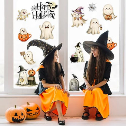 Halloween Ghost Cardboard Cutouts Set - Retro 36 Pieces for Home, Office, Classroom, Party Decoration
