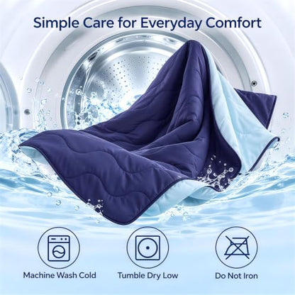 Cooling Queen Size Comforter 90x90 Reversible Lightweight Breathable Blanket