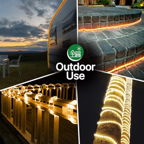 2 Pack Clear Incandescent Rope Lights 24ft Waterproof Connectable Indoor Outdoor