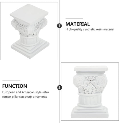 Roman Pillar Statue Decor - Artistic Greek Style Resin Column Sculpture for Home & Garden | 4.52x3.34x3.14 In