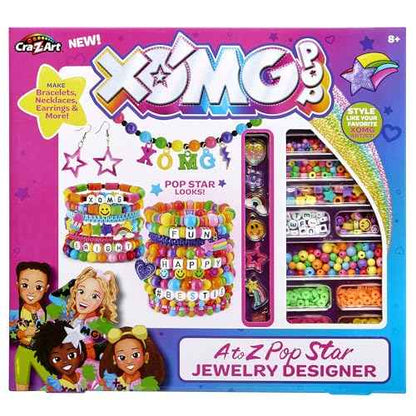 Cra-Z-Art XOMG POP! A-Z Pop Star Fashion Jewelry Making Kit - Make Unique Bracelets, Necklaces, Earrings and More, Comes with Letter Beads, Charms, and So Much More, Great for Ages 8 and Up
