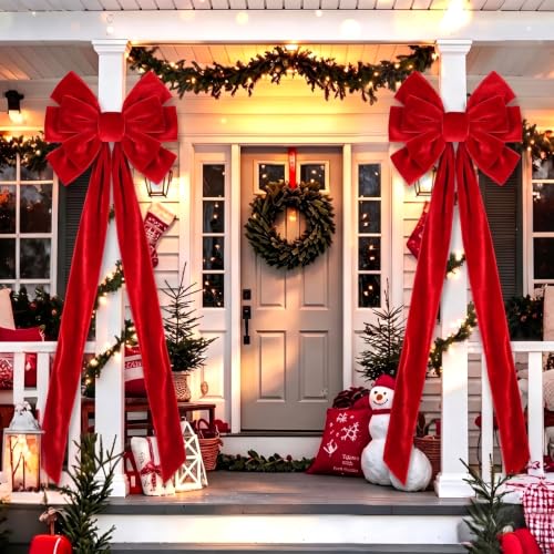 Norme Red Giant Christmas Tree Topper Bow Decor Set - 2 Pieces