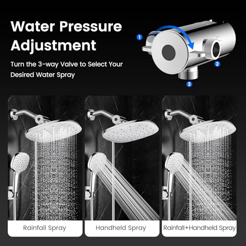 10-Inch Rain Shower Head with Handheld Spray & 71-Inch Hose - Silver2