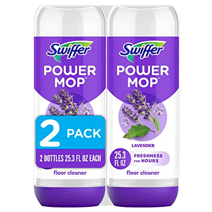 Swiffer PowerMop Floor Cleaning Solution with Fresh Scent, PowerMop Refills, Floor Cleaner for Mopping, 25.3 fl oz, 2 Pack