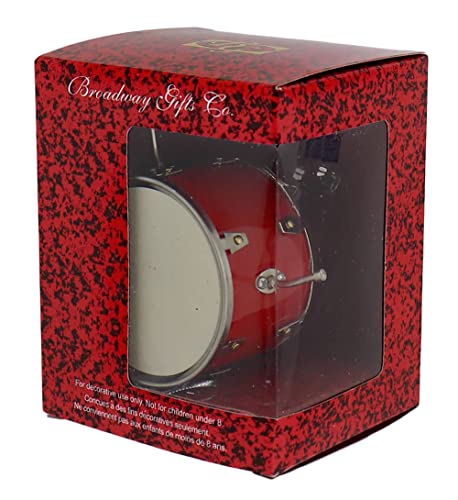 Christmas Ornament - Red Wood and Brass Bass Drum Miniature Decor