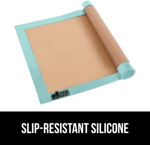 GORILLA GRIP Silicone Baking Mats - Food Grade Nonstick, Oven Safe Up to 500°F, 16.5x11.87, Mint | 2-Pack