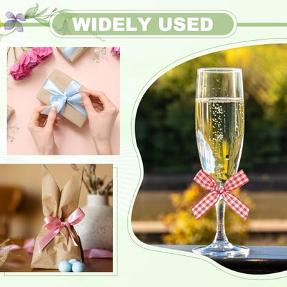 Mini Satin Ribbon Bows - White, 200 pcs Decorative Bows for Crafts & Gifts