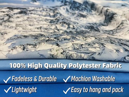 Winter Snow Forest Tapestry - 236 x 118 inches Snowy Mountain Landscape Wall Hanging for Home Decor