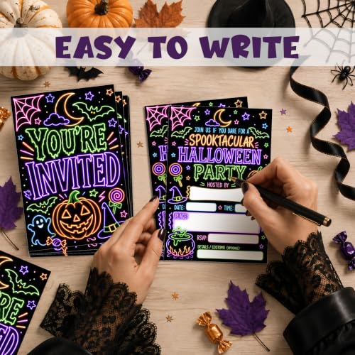 Spooktacular Halloween Birthday Party Invitations - Set of 20