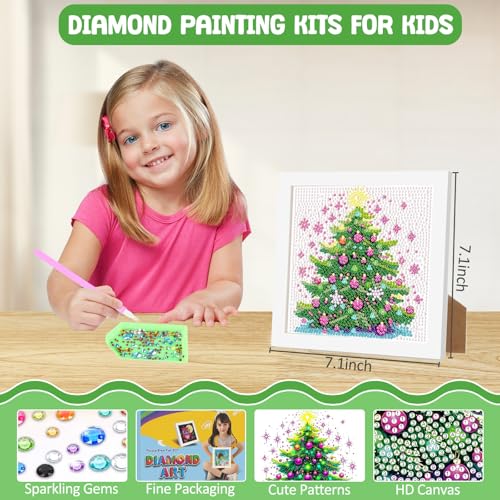 Diamond Art Kit with Frame - Christmas Tree Diamond Painting for Adults & Beginners