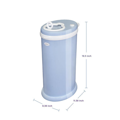 Ubbi Steel Diaper Pail - Odor Locking Design | No Special Bags Needed | Award-Winning | Cloudy Blue
