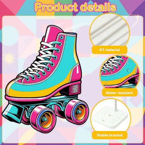 Retro Cardboard Roller Skate Standee for 80s 90s Party Decor - Skates Variation