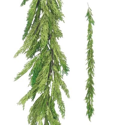 Artificial Christmas Cedar Garland 9 ft - Realistic Faux Greenery for Holiday Decor - Variation of THIS listing