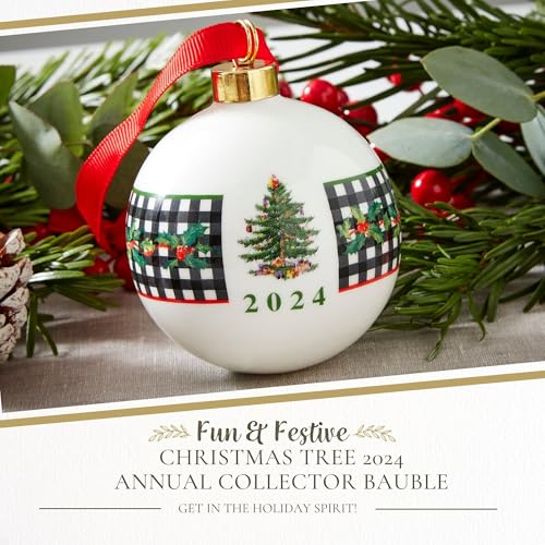 Spode Christmas Tree Bauble Ornament - Round 2024 - Porcelain Festive Keepsake