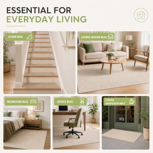 16Pcs Non Slip Rug Tape for Area Rugs - Strong Adhesive Carpet Grippers - Reusable & Easy to Install