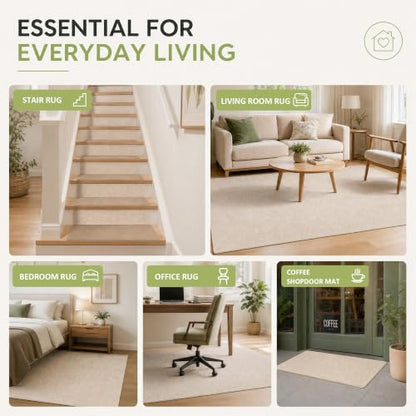 16Pcs Non Slip Rug Tape for Area Rugs - Strong Adhesive Carpet Grippers - Reusable & Easy to Install