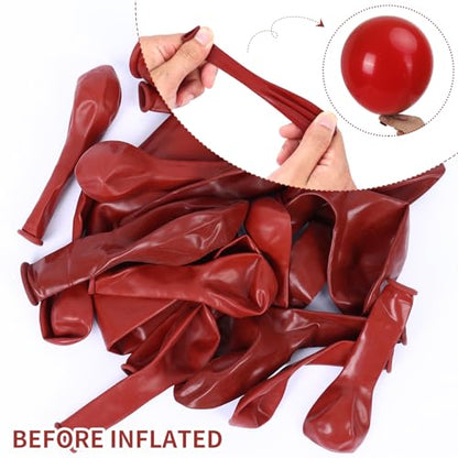 Ruby Red Balloons Kit - 129pcs Different Sizes for Christmas & Party Decor