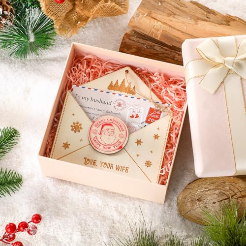 Fullhawl Christmas Wooden Letter Ornament for Husband - Romantic Gift from Wife - Variation: Husband